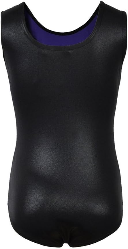 Shiny Waves Metallic Athletic Dance Gymnastics Leotard Bodysuit Outfit for Girls - Image 2