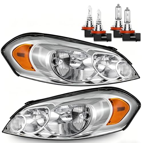 Vizotae Headlights Assembly W/Bulbs for 2006-2013 Chevy Impala for 14-16 Chevy Impala Limited 06-07 Chevy Monte Carlo Driver and Passenger Side