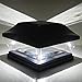 iGlow 4 Pack Black Outdoor Garden 6 x 6 Solar SMD LED Post Deck Cap Square Fence Light Landscape PVC Vinyl Wood
