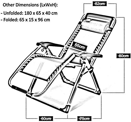 Chaise longue zéro gravité pour soulager le dos avec oreiller ergonomique de cou