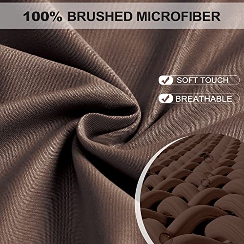 FreshCulture Twin XL Fitted Sheet Only 2 Pack - Hotel Quality Fitted Sheet - Ultra Soft & Breathable - Brushed Microfiber - Deep Pocket - Cooling Fitted Sheets for Twin XL Size Bed (Brown)