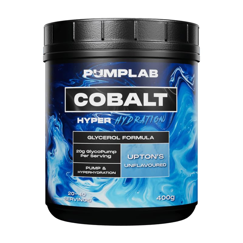 PumpLab Cobalt – Fórmula de glicerol con GlycoPump puro, 400 g de potenciador de rendimiento para bombeo muscular, resistencia y equilibrio de líquidos