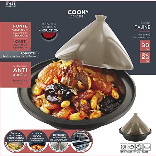 Cuisy KC2404 Stainless Steel Induction Taupe Tajine (30.20 x 30.20 x 23cm)