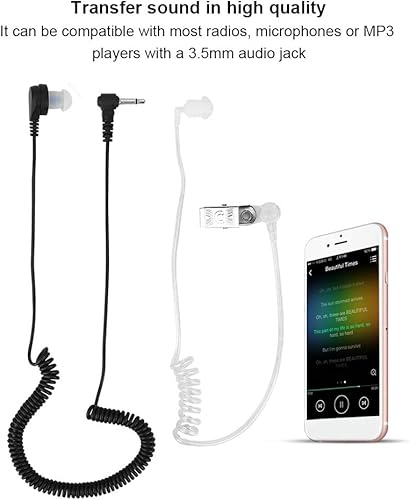 Miniatura 6 de Fydun 0.138 in Mono escucha, auricular de tubo acústico auricular garganta micrófono sólo vigilancia micrófono anti radiación para radio