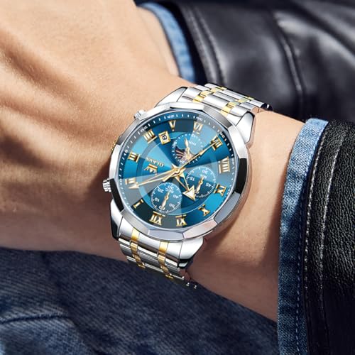 Image of OLEVS Men Watch Business Dress Diamond Luxury Watch Luminous Easy to Read Date Waterproof Stainless Steel Quartz Analog Simple Dress Watch
