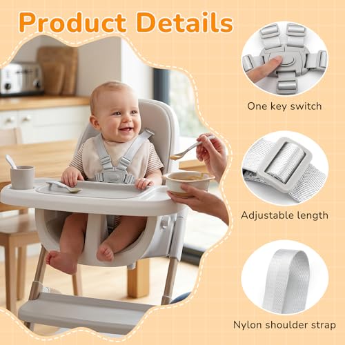 Image of High Chair Straps Compatible with Graco Everystep 6 in 1 High Chair, Replacement Straps High Chair Harness Fit for Graco Highchairs, Universal Adjustable 5 Point High Chair Harness Belt Accessories