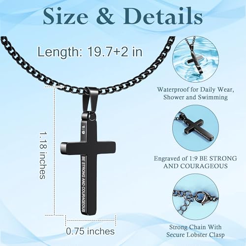 Image of Sereney Cross Necklace for Boys, 8th 9th 13th Birthday Gifts for Toddler Kids Teen Boys Girls, Baptism Gift Mustard Seed Jewelry as Rcia Christian Religious Necklace for Son Daughter Pendants