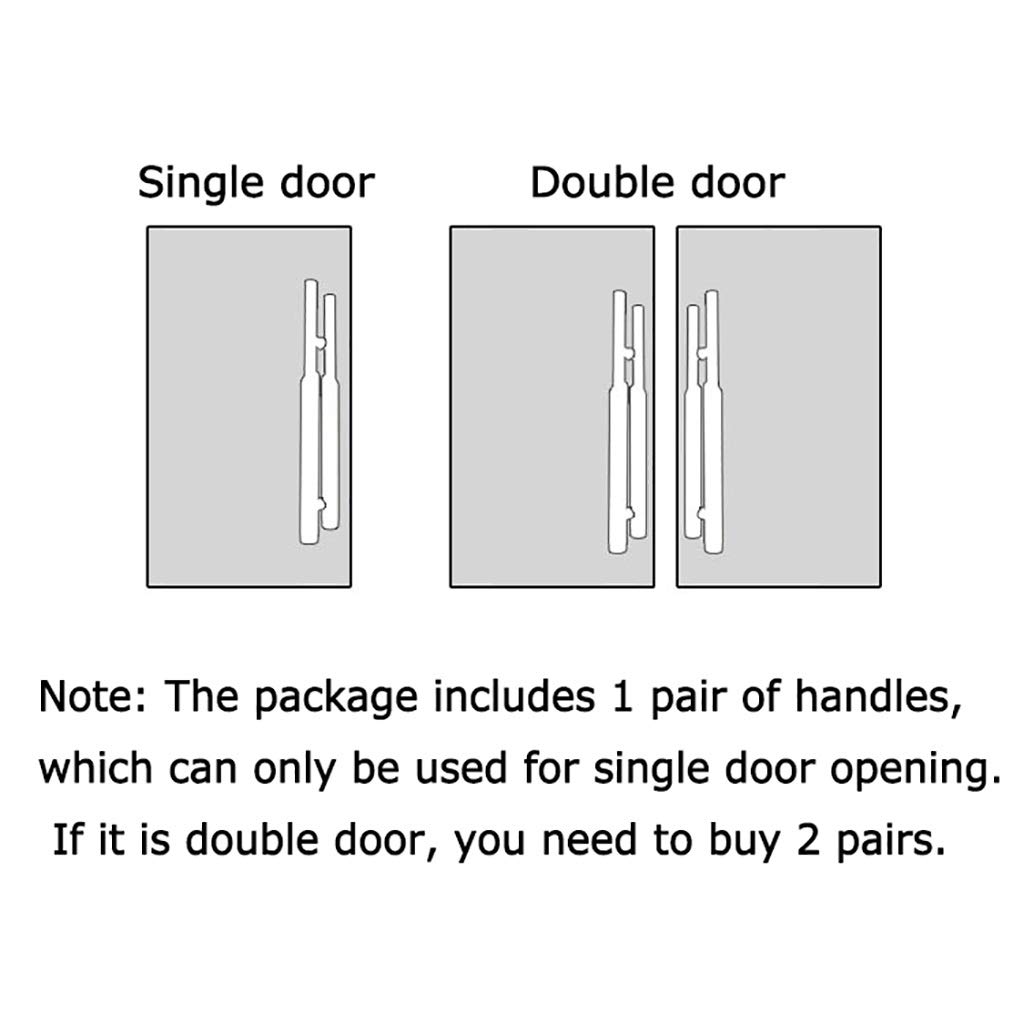 Manilla de Puerta de Cristal de Acero Inoxidable Cepillado Negro/Manilla de Puerta de Empuje y tracción para Hotel/Manilla de Puerta de Madera para el hogar, 5 Longitudes (Tama