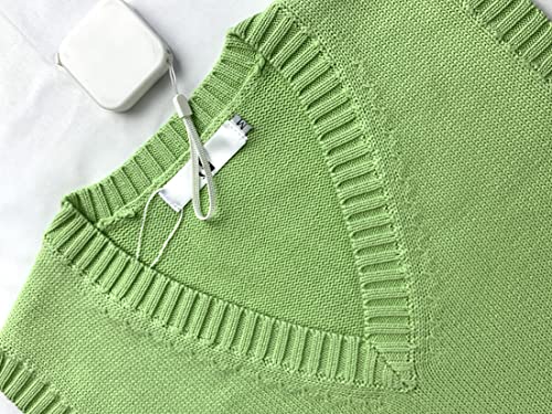 Men Women Knitted Cotton V-Neck Vest JK Uniform Pullover Sleeveless Sweater School Cardigan4