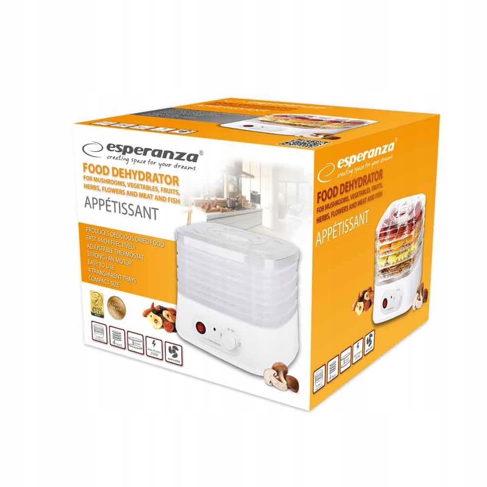 Esperanza EKD004 Food Déhydrator Transparent White 250 W