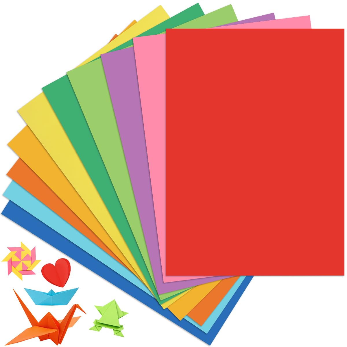 50 Sheets A4 Coloured Cardstock, 10 Vibrant Colours (5 Sheets Each)