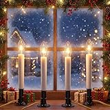 Pallerina Electric Candles for Windows,Plug in Electric Christmas Candles Lamp with Nickel Plated Base,C26 Clear Lights Bulb for Christmas Party Decorations Wedding Decor Table,4 Pack