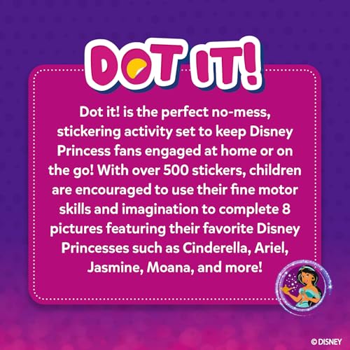 Image of Skillmatics Dot It Sticker Art - Disney Princess, Mess-Free Fun for Kids, 500+ Stickers, Craft Kits, DIY Scrapbooking Activity, Gifts for Girls & Boys Ages 3, 4, 5, 6, 7