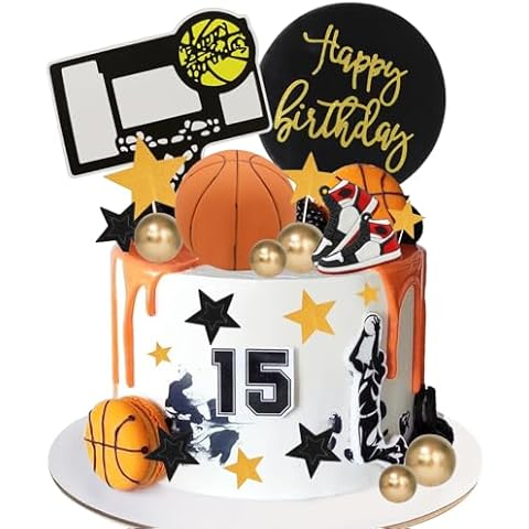 Lukinuo Basketball Cake Topper Set for Parties Cover