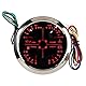 Keenso Kraftstoffstandsanzeige, 4in1 85 Mm Anzeige Multifunktions-Kraftstoffstand Öldruck Wassertemperatur Voltmeter DC 9 Bis 32 V für Auto Wohnmobil Boot Motorrad (Schwarz °C/BAR)