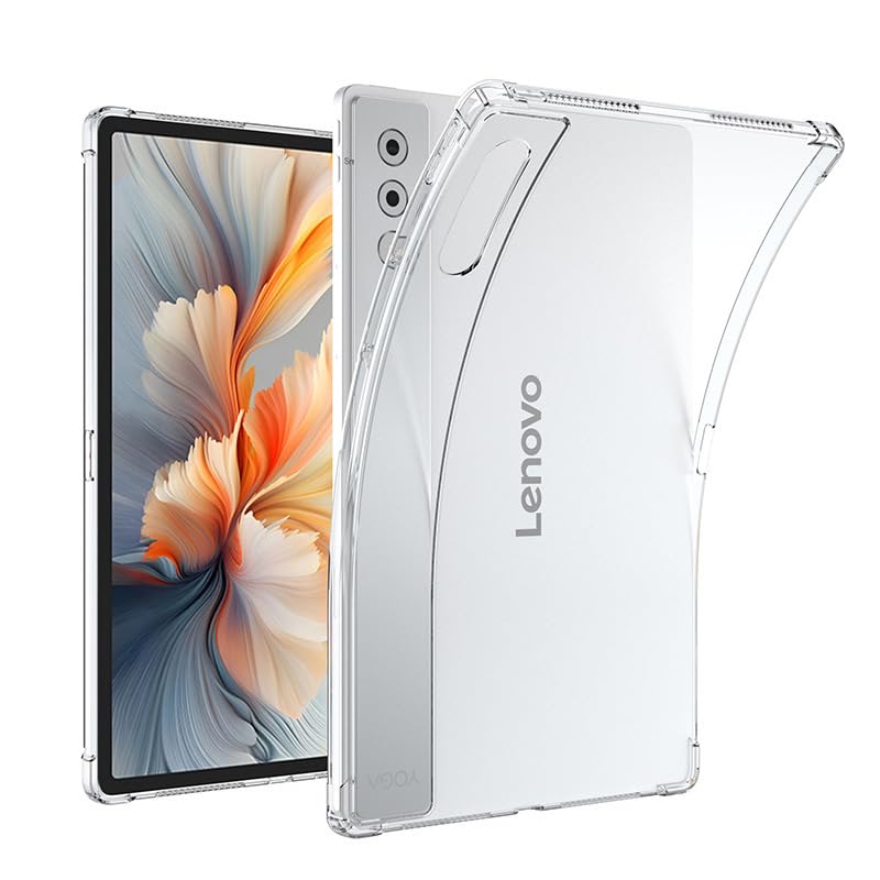 MGUEIAO Compatible con Lenovo Yoga Tab Plus 12.7 Inch para Funda,Funda Protectora Ligera a Prueba de Golpes de TPU de Cuero Suave de Silicona-Transparente