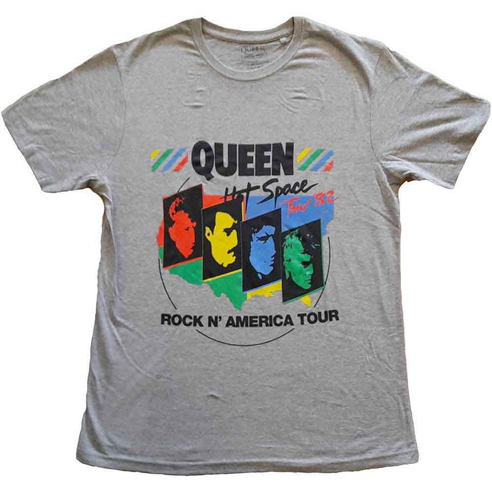 Queen T Shirt Back Chat Band Logo Official Mens Grey XXL