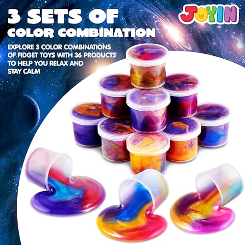 Image of JOYIN Slime Party Favors, 36 Pack Galaxy Slime Cup - Stretchy, Non-Sticky, Mess-Free, Stress Relief, and Safe - Toys for Girls and Boys - Classroom Reward, Party Supplies, Halloween