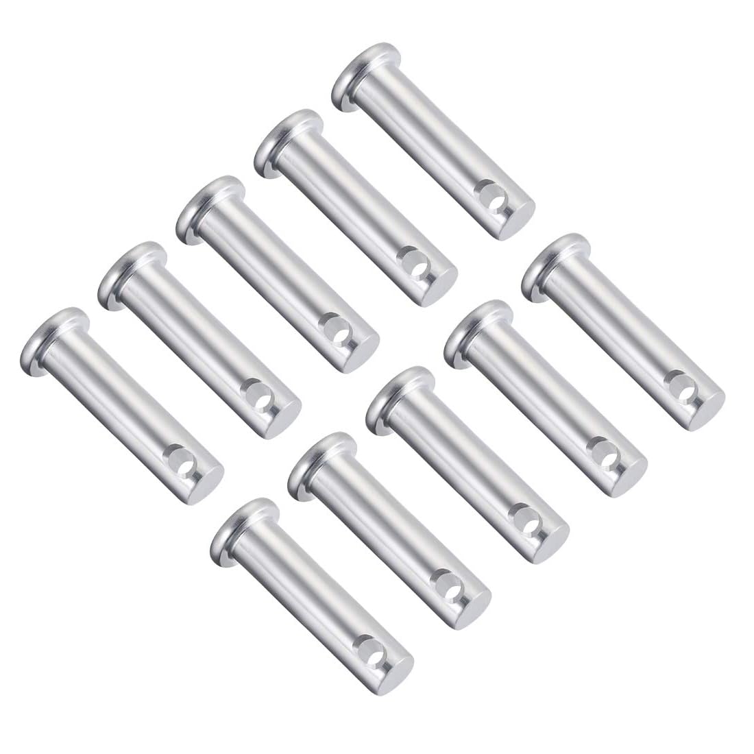 TA-VIGOR 8 x 25mm Clevis Pins Single Hole Zinc-Plated Steel Flat Head 10pc