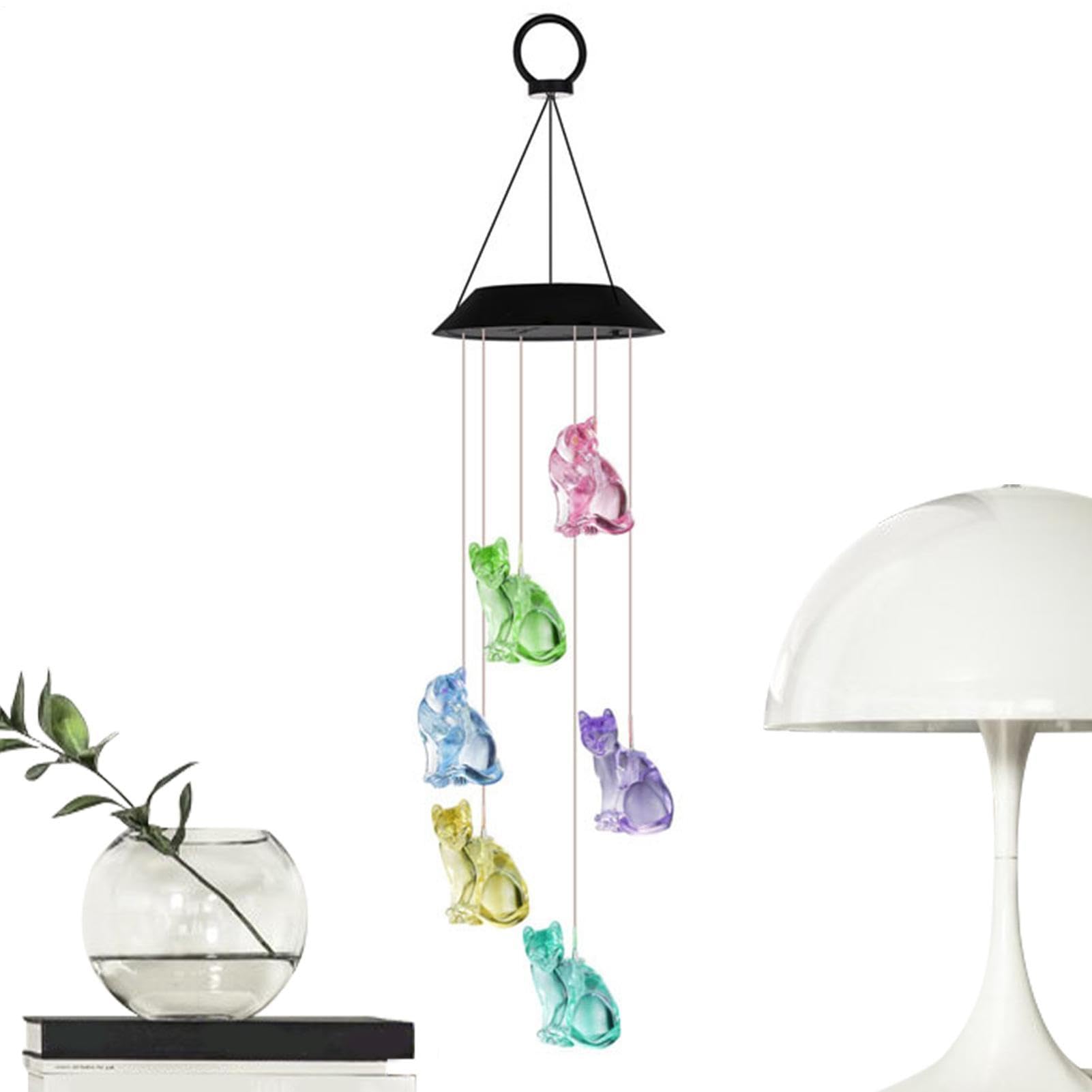Campanillas de viento solares LED decorativas para exteriores y jardín