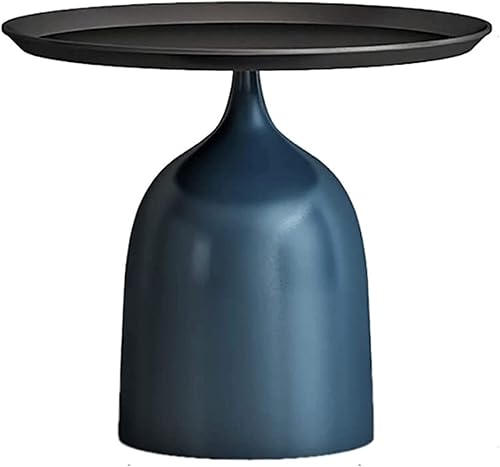 Mesa de Centro - Mesa de centro redonda pequeña con bandeja de 18.9 x 17.3 in para sofá, mesa auxiliar de lujo, mesa de noche, sala de estar,