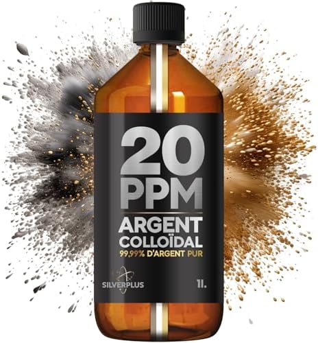 Argent Colloïdal 20ppm ● 1000 ml ● Fabriqué en France ● Argent pu...