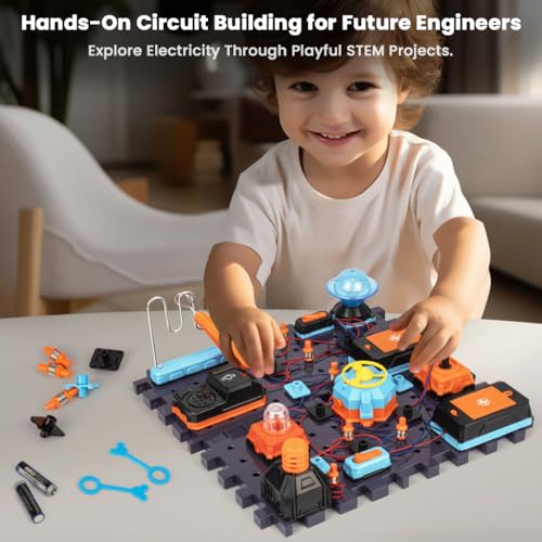Image of STEM Educational Kit for Kids 8+ | 25+ DIY Electronic Circuit & Mechanical Projects | Science Experiment Building Blocks | Birthday Gift for Boys & Girls, School Activity Kit