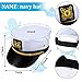 Yacht Captain Hat Sailor Captain Men Hat Costume Hat Airplane Costume Hat Uniform Hat Women Cap Costume Accessory Adjustable for Costume Party (Classic Captain Hat)