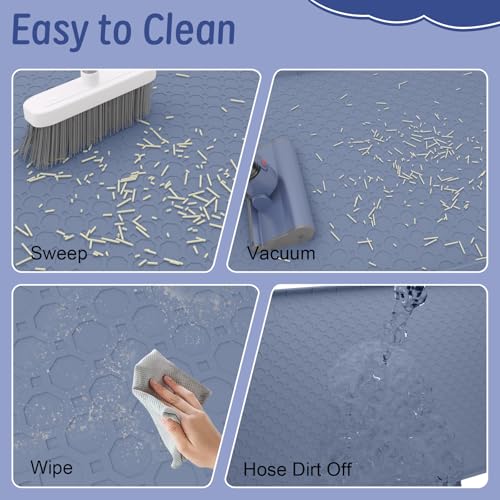 Tapis de litière de chat en silicone bleu de qualité supérieure, format 86x56cm