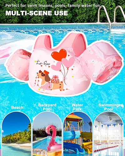 Image of AEOCOO Puddle Float Jumper for Swiming, Toddler Swim Vest for Water Play, Pool Floats with Swimming Arm Floaties Swim Jacket & Water Wings for Kids Swimmies, Boys, Girls, Ninos