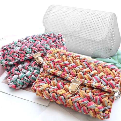 EXCEART Mesh Canvas Sheets for Bag Making 6Pcs 16.7 X 9.1 Inch Plastic Canvas for Crochet Handbags Sewing Craft Supplies Transparent Durable Mesh Material - Image 2