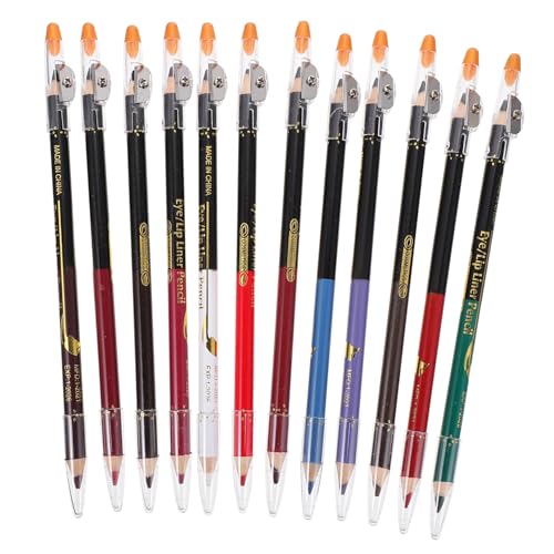Set de 12 lápices duales impermeables para cejas y ojos miniatura 1