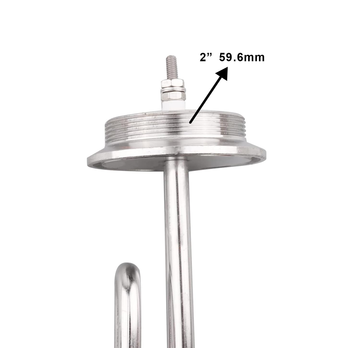 Tri-Clamp Fold Back Type Heizelement DN50 Elektrischer Rohrheizkörper mit Edelstahlabdeckung und Silikonring 220 5500W 2 Zoll Durchmesser 59.6mm