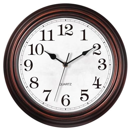 HYLANDA Wall Clock, 12 Inch Vintage Retro Silent Quality Wall Clocks Battery Operated Non Ticking