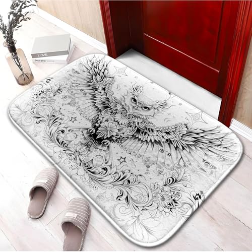 Tapis de bain hibou 780 en mousse à mémoire de forme ultra absorbant design moderne L