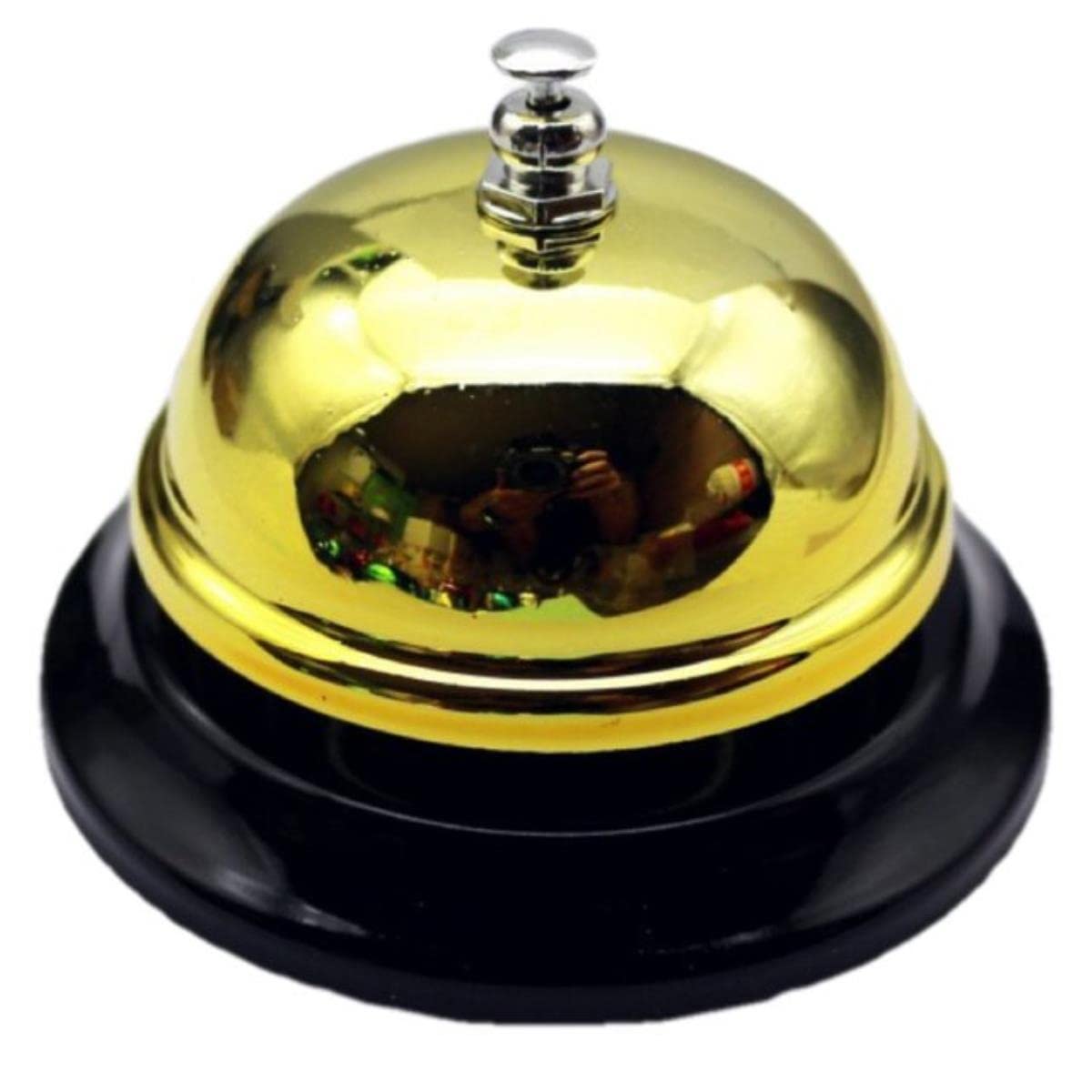 Cloche D'appel En Acier Inoxydable Noir - Pour Restaurant, Bar, Maison - Son Clair, Base Antidérapante - 12
