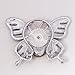 SENFAI Enamel Colorful Butterfly Abalone Shell Crystal Magnetic Eyeglass Holder Brooch and Pin (Silver magnet brooch)