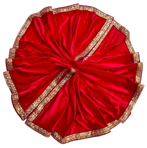 Image of Navti Creations Women's Stole Dupatta In Velvet With Cross Design Border (length -2.25m, Width-75cm)