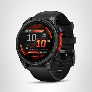 Garmin fēnix® 8 – 47mm, AMOLED, Smartwatch GPS Multisport Premium, Vida Útil de Batería Larga, Certificado para Buceo, Linterna LED Integrada, Gris Pizarra con Correa Negra