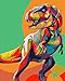 iFymei DIY Oil Painting Kit , Paint by Numbers for Adults & Kids & Beginner , 16 x 20 inch Canvas & Acrylic Paints - Colorful Dinosaurs
