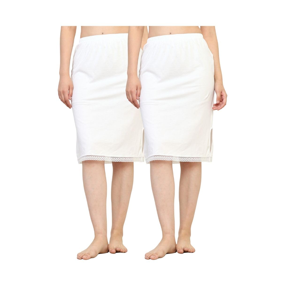 tizee Women’s Cotton Knee Length Skirt Slip Soft Breathable Inner Skirt for Dresses & Layering Pack of 2-picture-26