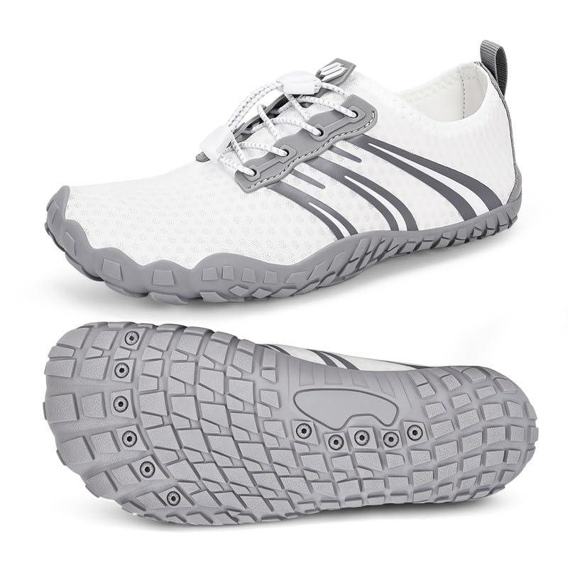 Image of Hike Barefoot Water Shoes for Women Men Footwear, Quick Dry Wide Toe Box Pro Beach Swim Athletic Sports Shoes, Non-Slip Lightweight Aqua Shoe for Pool Hiking Walking Kayaking Diving Surfing