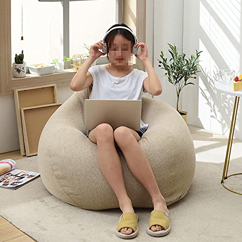 AGVER Cubierta De Sill�n Sof� Perezoso,Bean Bag,Sill�n Hinchable Beanless,Accesorio De Hogar para Muebles,para Adultos Y Ni�os,(Sin Relleno),Caqui,S
