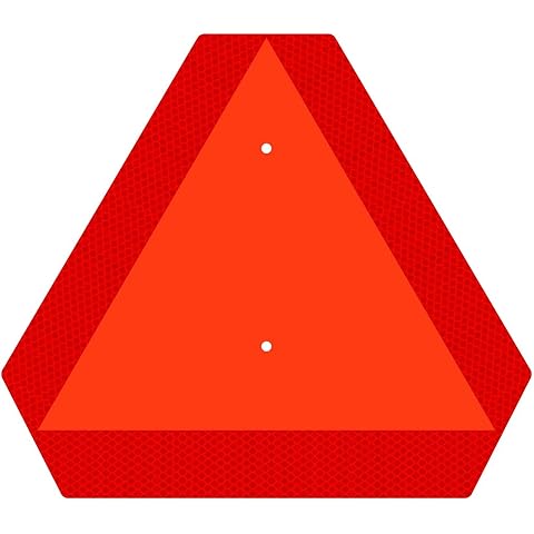 Ignixia Slow Moving Vehicle Sign, Rust free Aluminium Slow Moving Vehicle Triangle signs, 14”x 16” Inches Orange base with Reflective border, SMV Sign for Golf Cart, UTV, safety signs