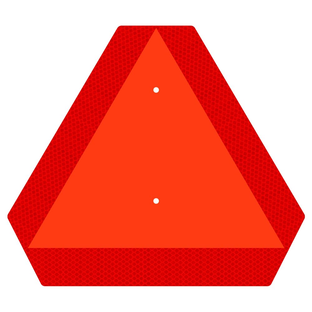 Ignixia Slow Moving Vehicle Sign, Rust free Aluminium Slow Moving Vehicle Triangle signs, 14”x 16” Inches Orange base with Reflective border, SMV Sign for Golf Cart, UTV, safety signs