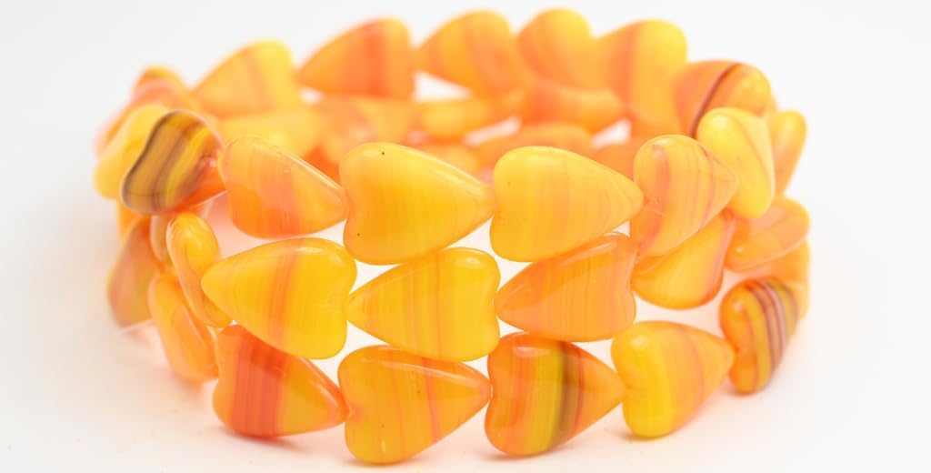 Outlet 10 Grams Heart Beads, 6 x 6 mm, Crystal Cracked Mixed Colors (00030-85500-mix), Glass, Czech Republic