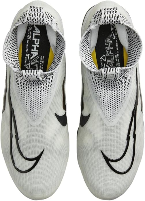 Image of Nike Alpha Menace Elite 3 White /Particle Grey /Opti Yellow /Black Mens Football Cleat.