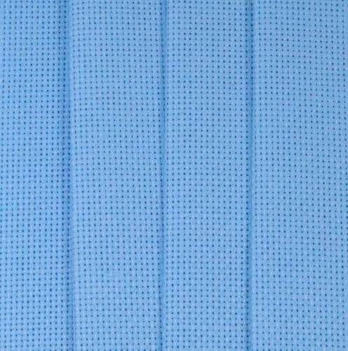 Image of KCS 4 /6 pc of 12 inch x 18 inch 30cmx45cm 18CT Counted Cotton Aida Cloth Cross Stitch Fabric (Light Blue, 4 pc)