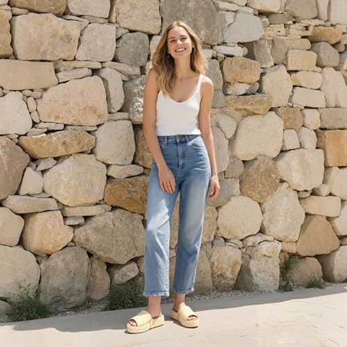 Platform Espadrilles Wedge Sandals for Women Summer Beach Vacation Cute Sandals Comfortable Raffia Slides4