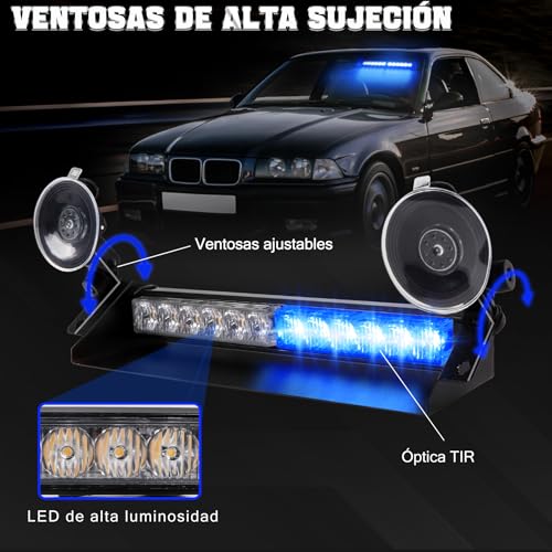 Barra LED Estroboscópica Azul de 12-24V para Evitar Accidentes en Paradas de Emergencia 4